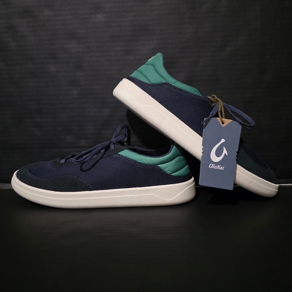 OluKai Other - NWT Olukai Mens Navy And Green Punini Casual Lace Up Shoes 10514-5482 Size 10.5